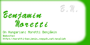 benjamin moretti business card